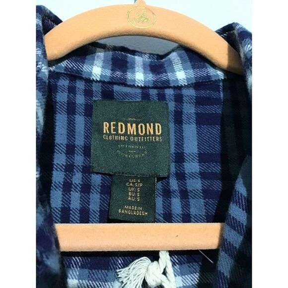 Blue Plaid Flannel Shirt Men's S - Picture 7 of 9